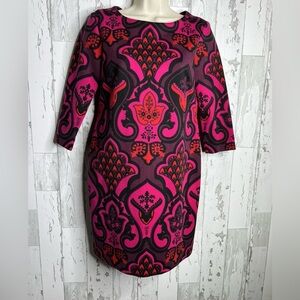 Just...Taylor Vibrant Pink and Red Midi Dress